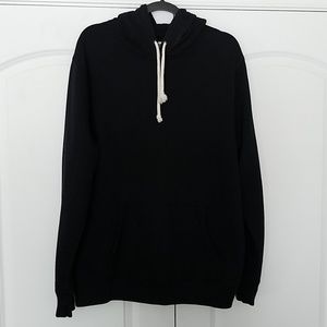 black zip hoodie white strings